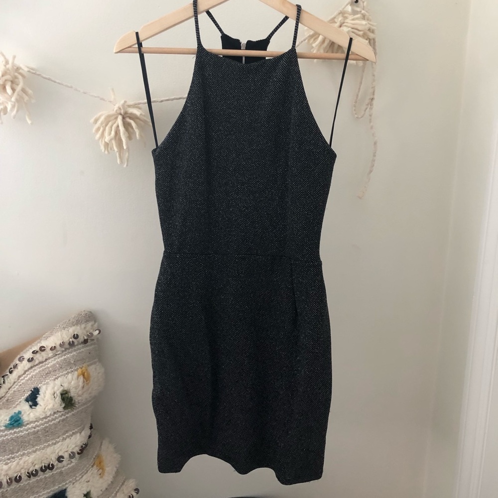 black body con “sparkly” dress